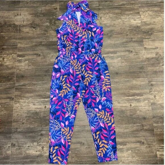 NWT Lilly Pulitzer Wyota Jumpsuit Borealis Blue XL - Picture 6 of 8